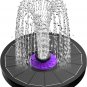 Solar Fountain 3.5W Bird Bath Fountains with Flower 2024 Upgraded Glass Panel, S