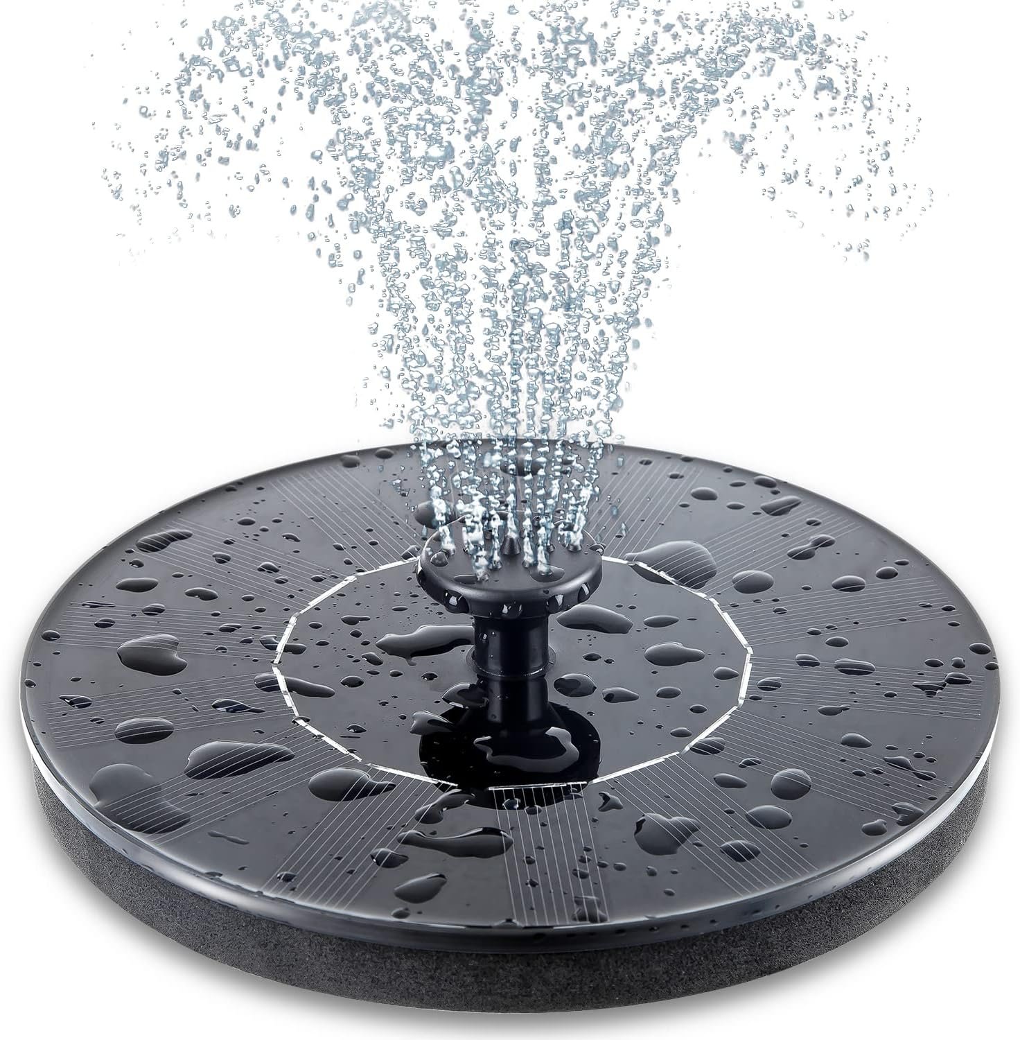 Solar Bird Bath Fountain Pump, Upgrade 1.4W Solar Fountain with 6 Nozzle, Free S