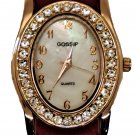 Wrist Watch Crystal Embellished GOSSIP Mother-of-pearl Dial New Battery Set EST