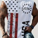 Summer Fashion Crew Neck Graphic Tank Top - Slight Stretch Polyester Material,