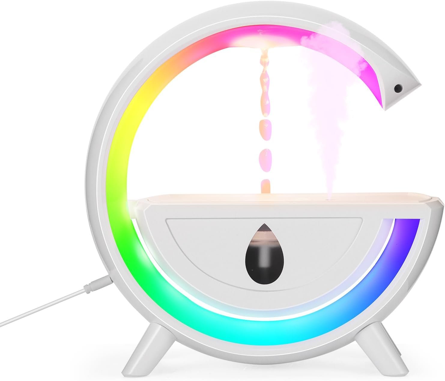 Table Lamp Humidifier Diffuser, Colorful Atmosphere Light with 350Ml Anti-Gravit