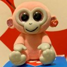 TY Mini Beanie Boos Series 3 - Cherry the Pink Monkey (2 inch) - New Sealed Bag