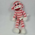 2012 maxx the pink striped bendable sock monkey plush with tags 15" tall