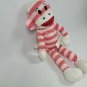 2012 maxx the pink striped bendable sock monkey plush with tags 15" tall