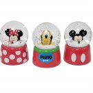 Mickey & Friends Red 3-Piece Snow Globe Set featuring Minnie and Pluto