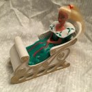 McDonalds Happy Meal Toy Christmas Holiday Barbie #1 1995 NIP Green Dress Sleigh