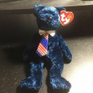 NWT TY Beanie Baby Father's Day Teddy Bear POPS USA Tie 2001 FREE SHIPPING