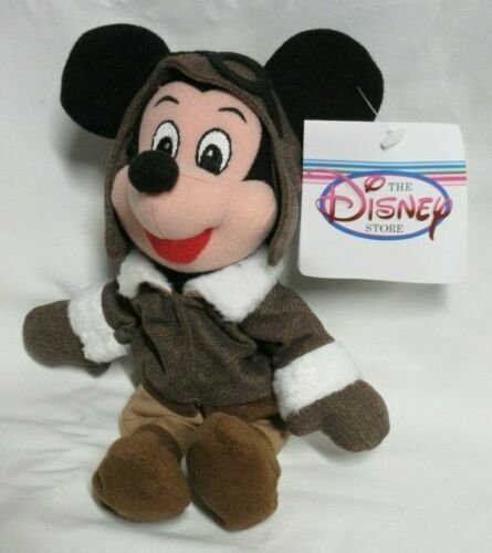 The Disney Store Pilot Mickey Mouse Mini Bean Bag-Beanie