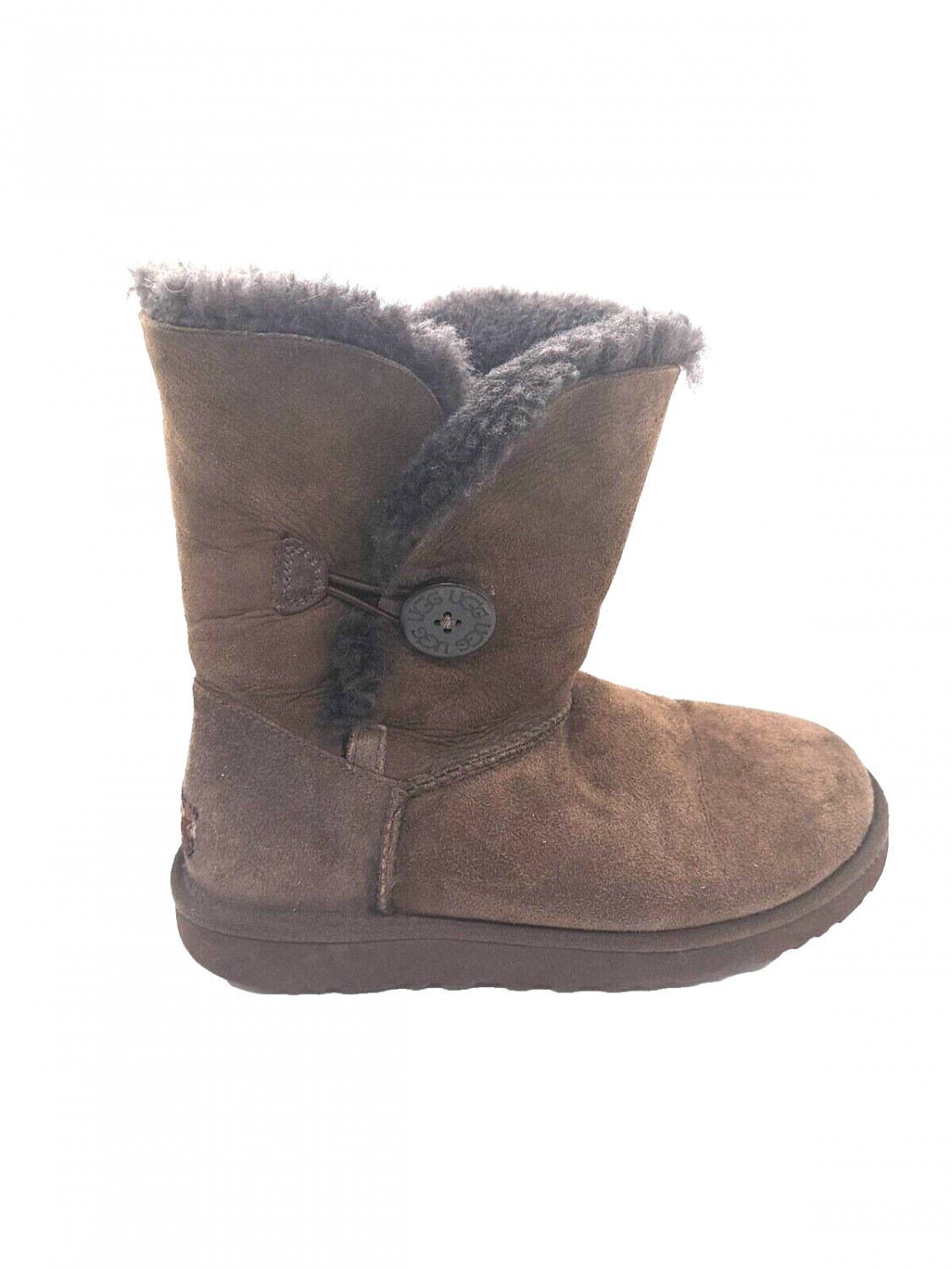 UGG MADE IN Australia Bailey Button Suede Sheepskin Boots 5803 Womens Sz 7