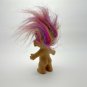 Vintage Russ Berrie Good Luck Lucky Lottery Troll Rainbow Hair 3" Doll