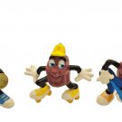 Lot Of 3 ~ 1988 Hardee’s California Raisins PVC Figures Toys
