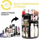 Rotating Makeup Organizer - DIY Adjustable, Large Capacity Black