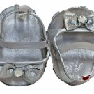 Build A Bear Glitter Princess Heels Clear Silver Shoes Bows Glass Slippers Plush