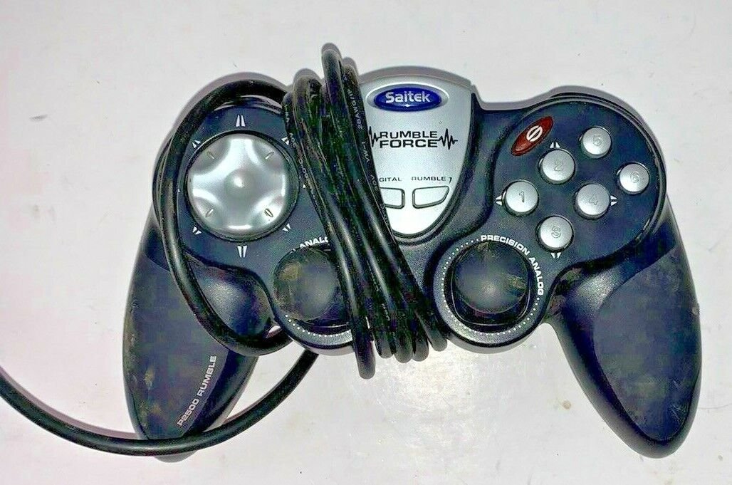 Saitek P2500 Rumble Force Wired USB PC Controller Unable To Test May Work