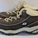 SKECHERS Sport Ankle Boots Faux Fur Lined Youth Suede Brown Size 3 New Warm