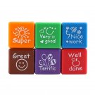 6 Styles/Set Kawaii Cute Teachers Stampers Inking Praise Reward Stamps Motivatio