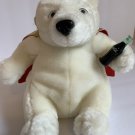 Plush White Polar Bear red & gold Rock & Roll cape coke bottle Coca Cola Gift