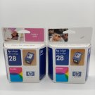 Lot of 2 HP 28 Tricolor Ink Cartridge New C8728AN