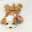 New Ty Wrinkles Dog Bulldog 1996 Beanie Baby with Tag