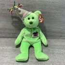 TY Beanie Baby - AUGUST the Teddy Birthday Bear (w/ hat) (9 inch) - MWMTs
