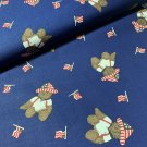 4th of July Teddy Bear Fabric Country Homespun Collection Weilwood 100% Cotton