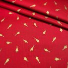 Christmas Fabric Gold Christmas Trees on Red by Joann 100% Cotton By the Yard