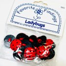 Ladybug Buttons by Favorite Findings 160 Plastic 12 pcs Shank Style