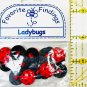 Ladybug Buttons by Favorite Findings 160 Plastic 12 pcs Shank Style
