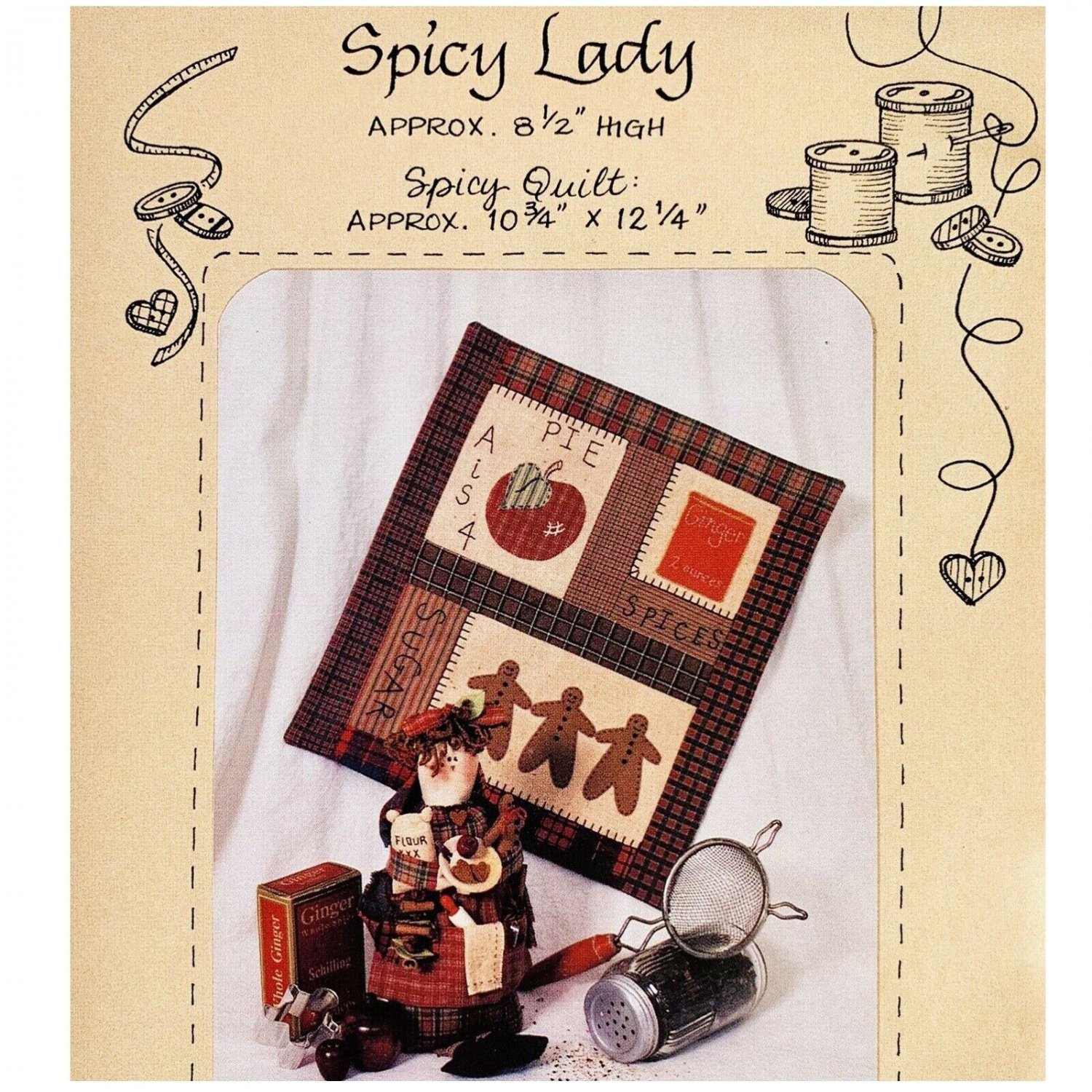Gingerbread Man Quilt Pattern and Doll Pattern Spicy Lady by Connies Calicos Too
