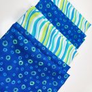 Bubbles and Waves Fabric Fat Quarter 4 Pack Robert Kaufman, Windham, 100% Cotton