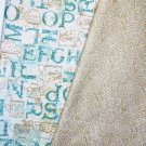 Tea Time Letters and Metro Mirage Fabric 2 Pack Two 1/2 Yard Pieces 100% Cotton