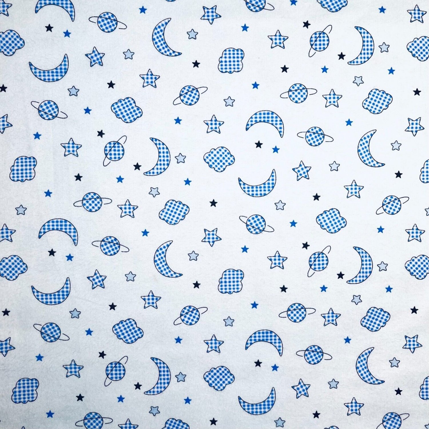 Moon Stars and Planets Flannel Fabric by Blank Textiles BTR-F.3784 59 ...