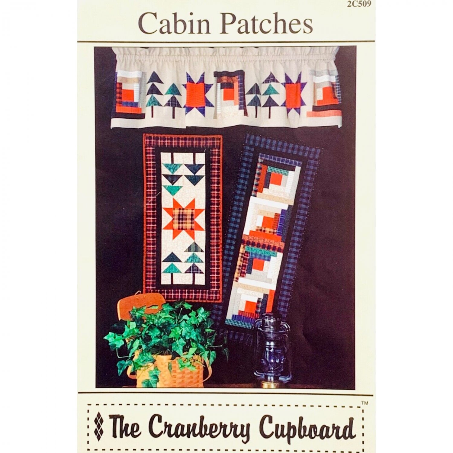 Pine Tree Table Runner Quilt Pattern Valance Cabin Patches by Cranberry