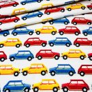Automobiles Cars Flannel Red Blue Yellow on White 100% Cotton 46" wide 1 Yard