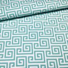 Geometric Fabric Teal and White Brother Sister Design Studio GRK.KY Cotton 1.5 Yards