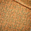Ivy Trellis Fabric Green on Orange Plaid by Classic Cottons, 100% Cotton, By the Yard