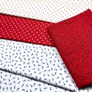 Dots Spots and Squares Fabric 5-Pack, Contains Three 1/2 Yard Pieces + 2 Fat Quarters 100% Cotton