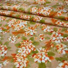 Orchid Floral Fabric by Joann Orange Peach Green and White 44” wide 100% Cotton
