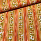 Orchid Floral Stripe Fabric Orange by Joann 44” wide 100% Cotton By the Yard