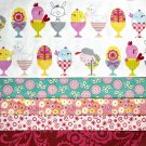 Easter Egg Cup Pinks Fabric Fat Quarter 5-Pack 100% Cotton Fabrics