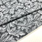 Curling Grape Leaves Fabric Fat Quarter 2-Pack Gray on Black 100% Cotton