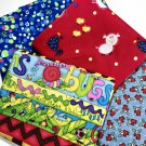 Fun Kids Fabric Fat Quarter 5-Pack Bugs Farm Animals Hearts Dots 100% Cotton
