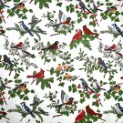 Winter Birds Mistletoe and Holly Fabric VIP Cranston 100% Cotton By the Yard