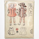 Vintage 1937 McCall Sample Mini Pattern Dolls Outfit with Transfer 22" Dress Hat