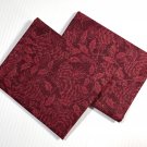 Holly and Pinecones Christmas Fabric Traditions Maroon Sparkly 2 Fat Quarters