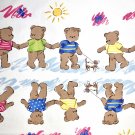 Teddy Bear Friends Stripe Fabric Border Fabric 100% Cotton 1 yard x 44” wide
