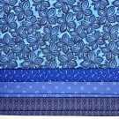 Blue Fabrics Fat Quarter 6-Pack 100% Cotton Variety Pack for Quilting and Sewing
