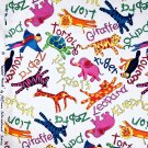 Colorful Zoo Animals Fabric Rainbow Rascals by Hoffman 100% Cotton By the Yard