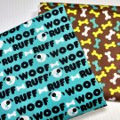 Dog Bone Ruff Ruff Woof Woof Fabric 2-Pack with 1 Yard of Each Fabric by Joann 100% Cotton