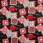Quilting Themed Fabric Quilt Blocks Scissors Pins Notions 100% Cotton By the Yard